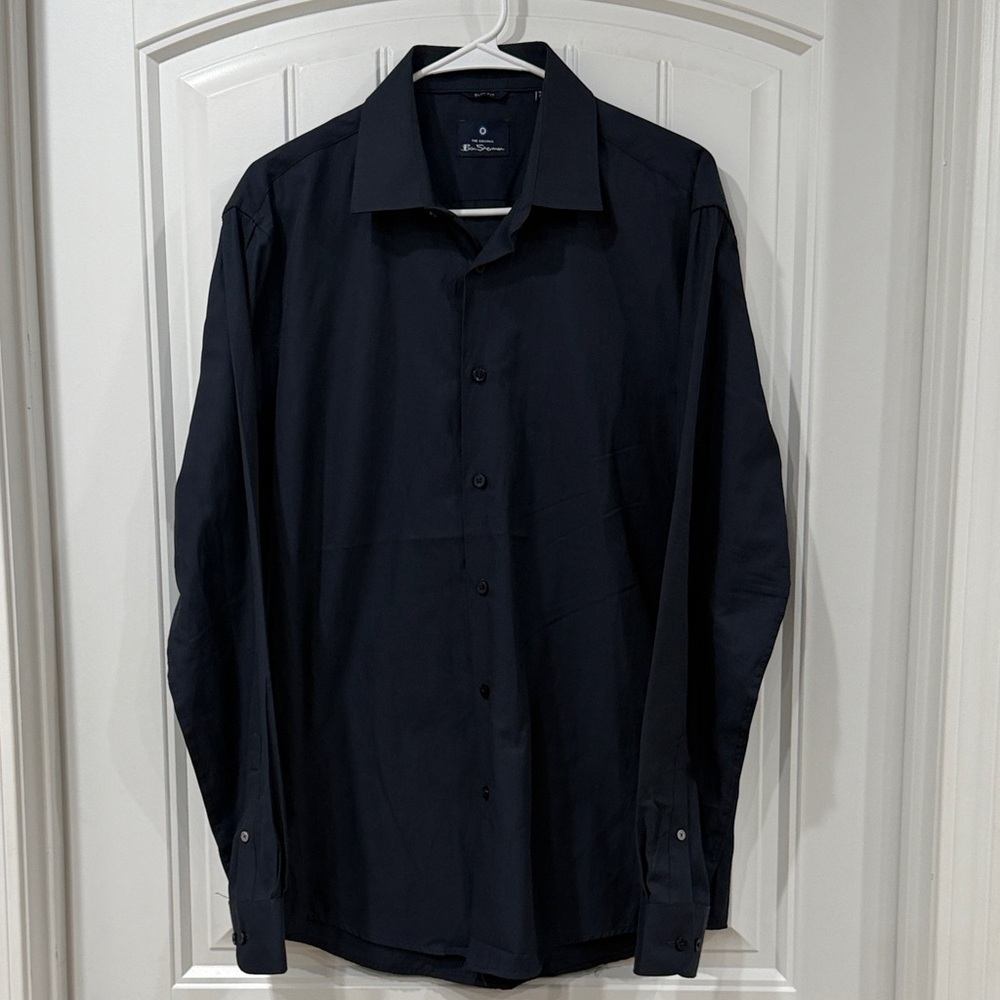 NWOT Ben Sherman Navy Men's Dress Shirt - Picture 2 of 6